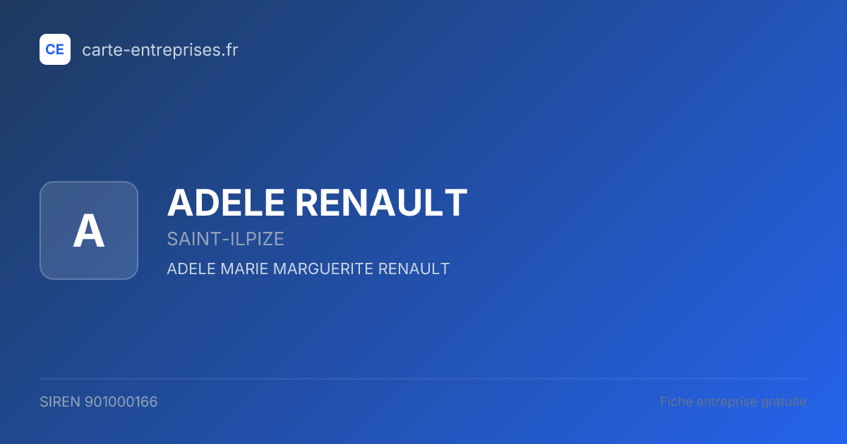 ADELE RENAULT — 901000166 — fiche entreprise
