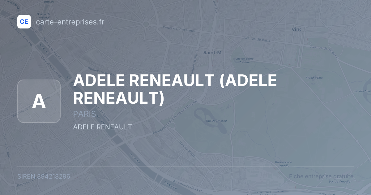 ADELE RENEAULT — 894218296 — fiche entreprise