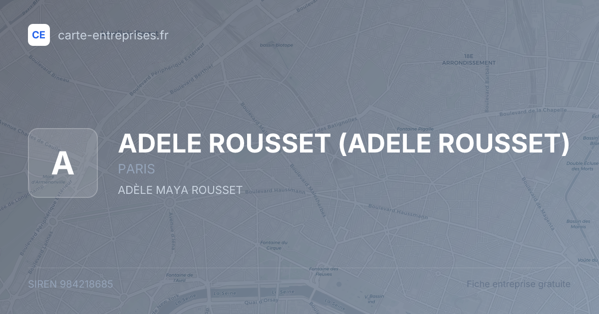 ADELE ROUSSET — 984218685 — fiche entreprise