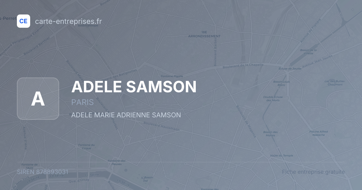 ADELE SAMSON — 878893031 — fiche entreprise