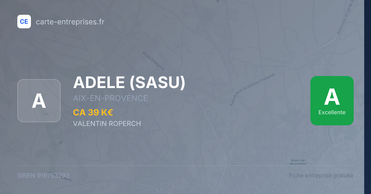 ADELE (SASU) — 919753293 — fiche entreprise