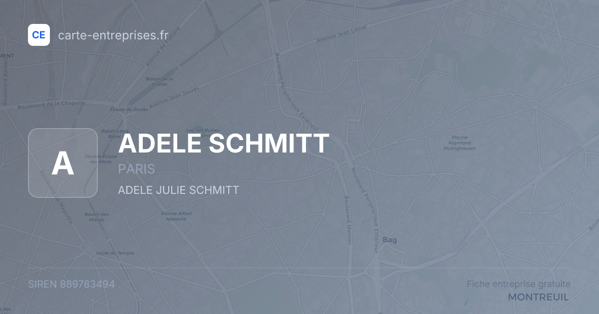 ADELE SCHMITT — 889783494 — fiche entreprise