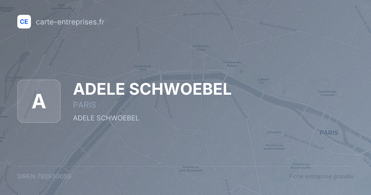 ADELE SCHWOEBEL — 792930059 — fiche entreprise