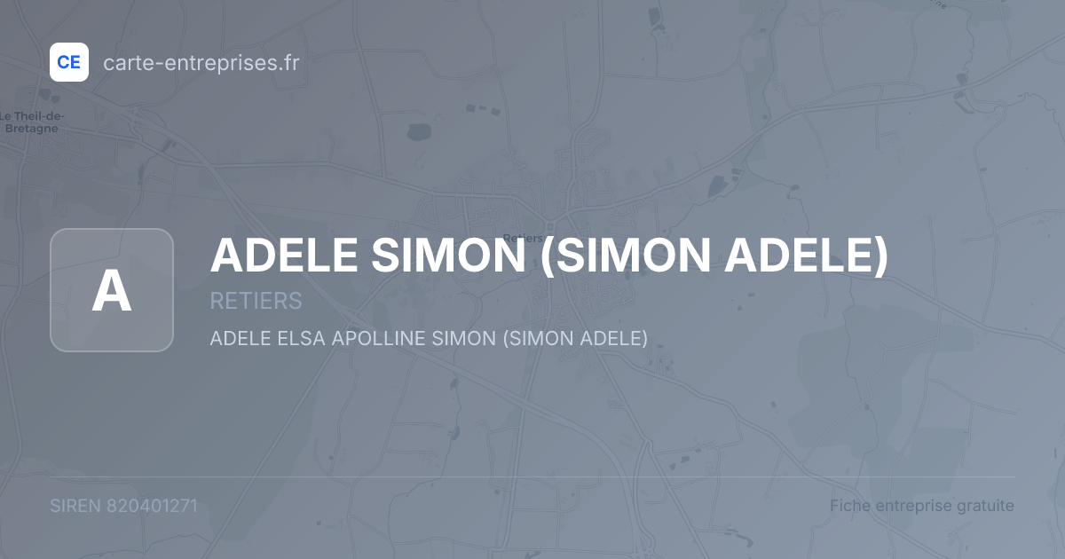 ADELE SIMON (SIMON ADELE) — 820401271 — fiche entreprise