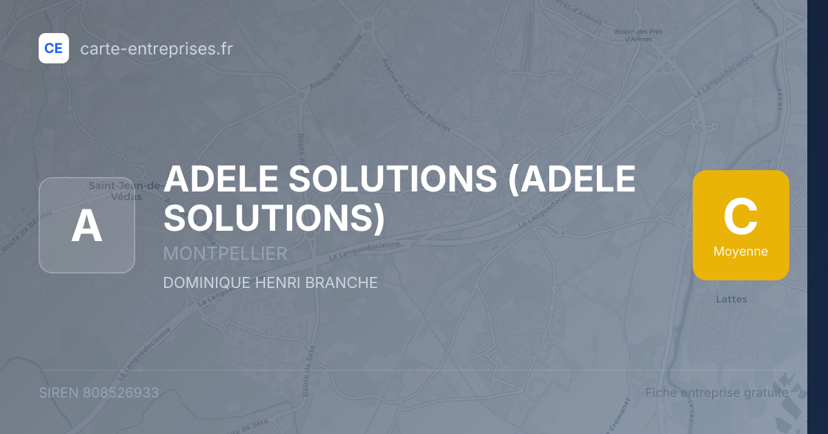 ADELE SOLUTIONS — 808526933 — fiche entreprise