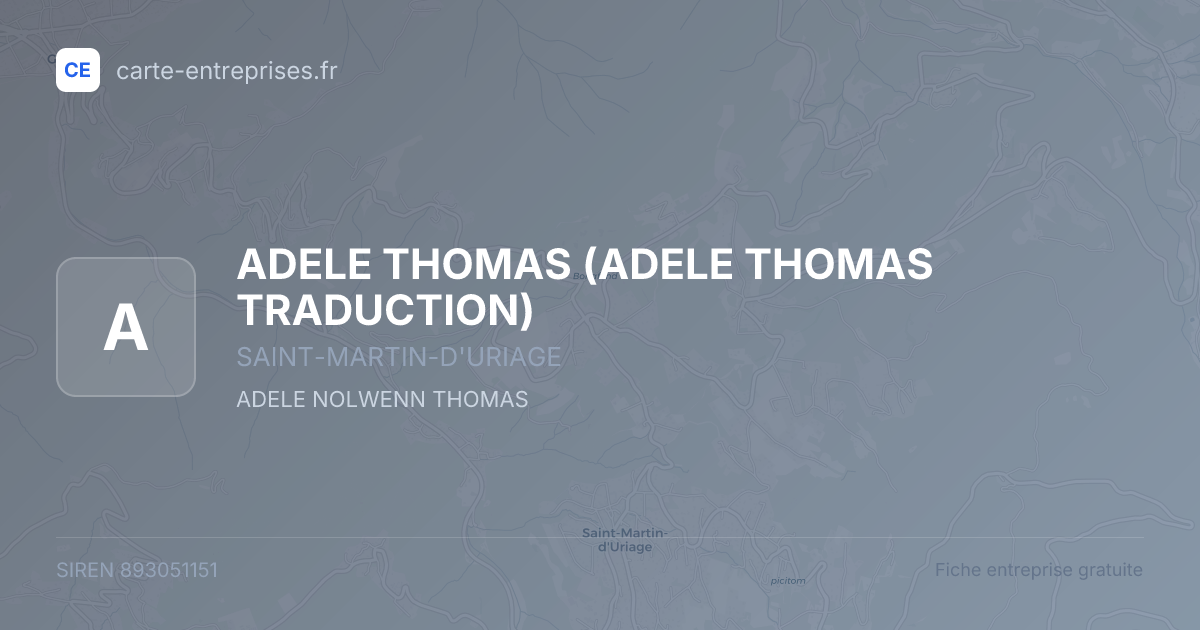ADELE THOMAS (ADELE THOMAS TRADUCTION) — 893051151 — fiche entreprise