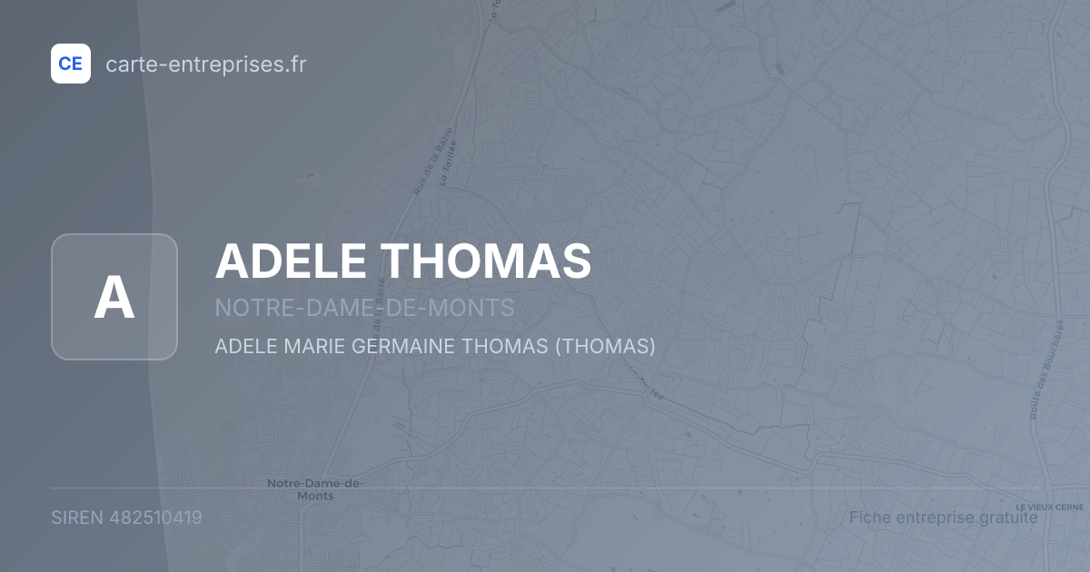 ADELE THOMAS — 482510419 — fiche entreprise