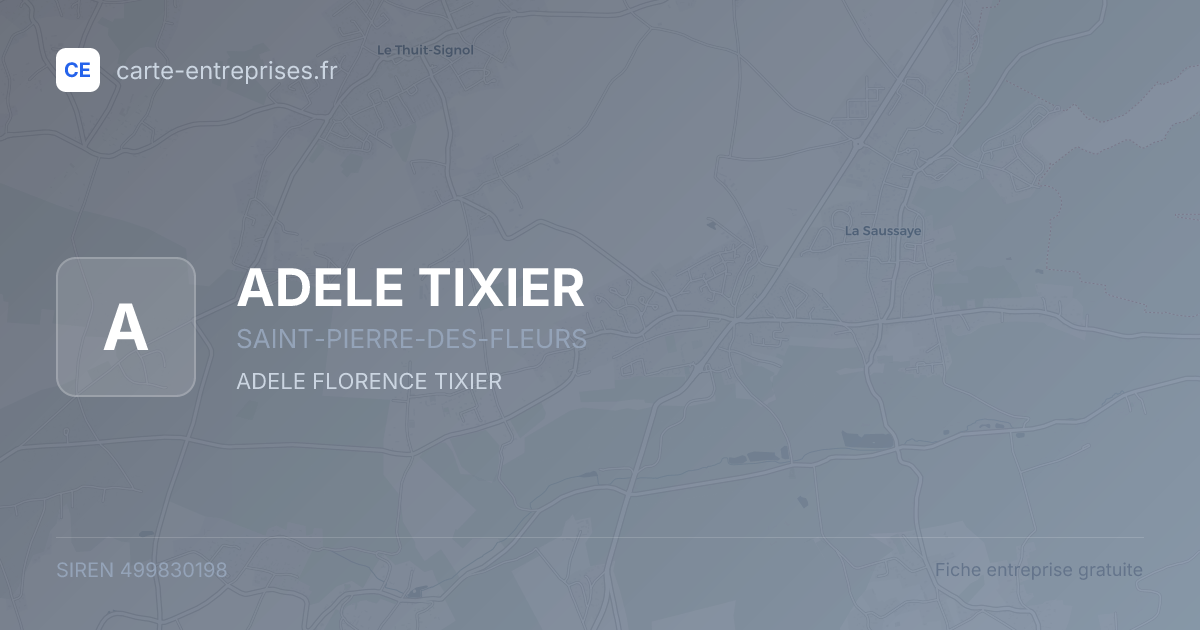 ADELE TIXIER — 499830198 — fiche entreprise