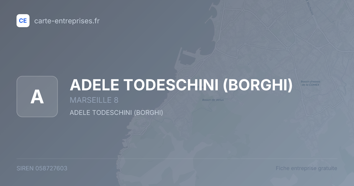 ADELE TODESCHINI (BORGHI) — 058727603 — fiche entreprise