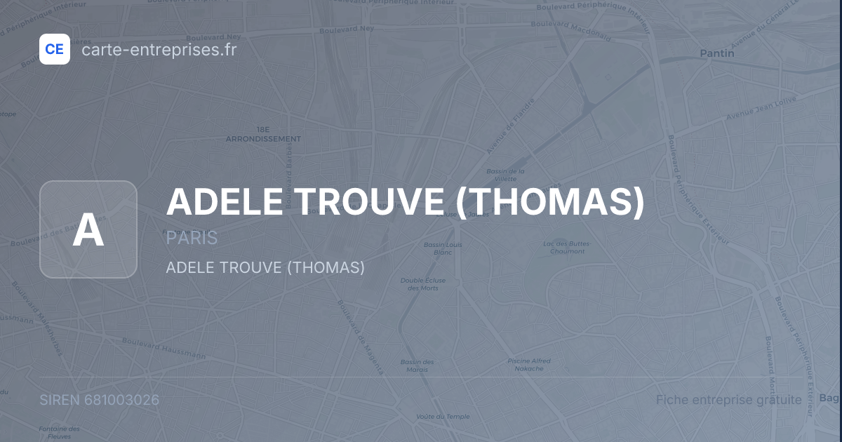 ADELE TROUVE (THOMAS) — 681003026 — fiche entreprise