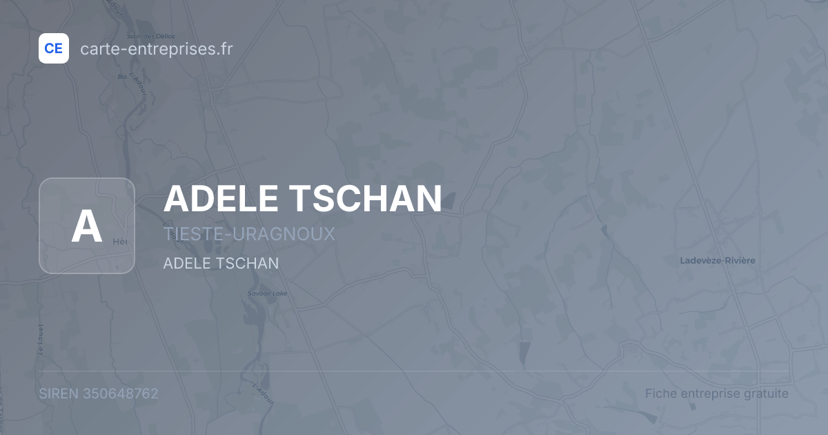 ADELE TSCHAN — 350648762 — fiche entreprise
