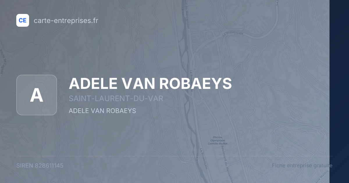 ADELE VAN ROBAEYS — 828611145 — fiche entreprise