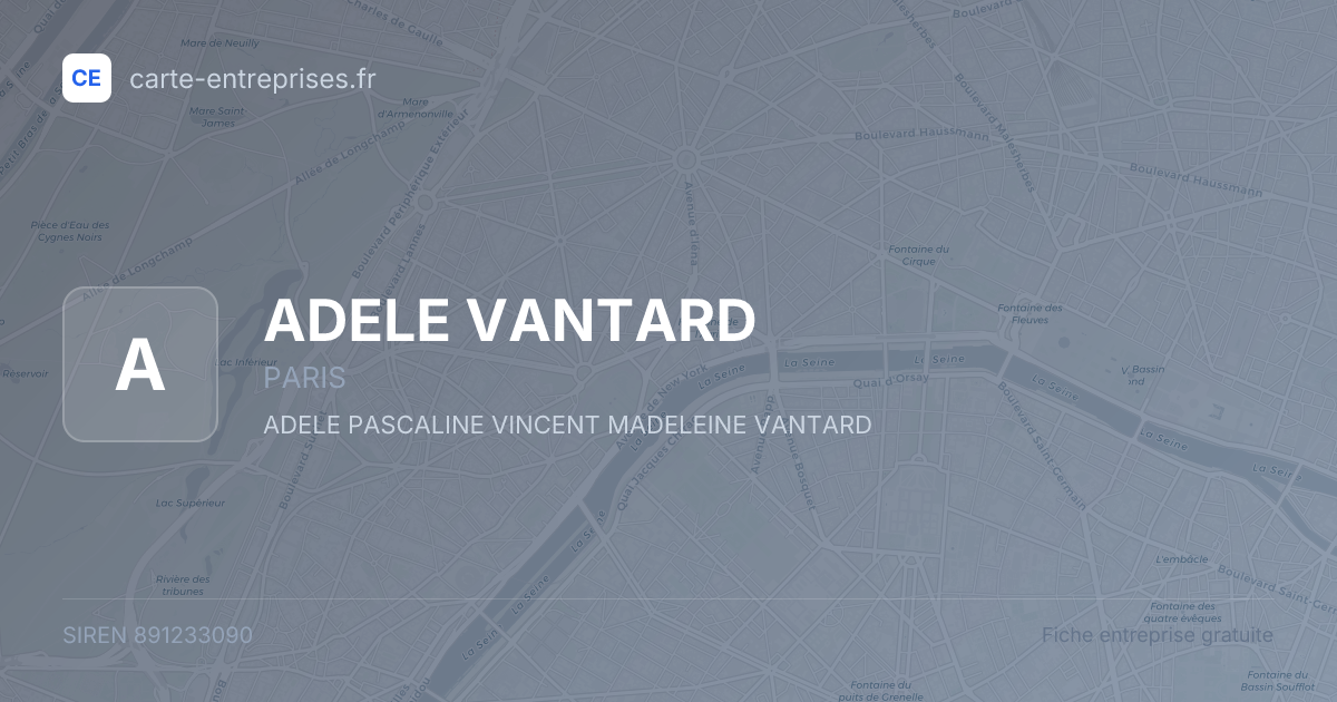 ADELE VANTARD — 891233090 — fiche entreprise