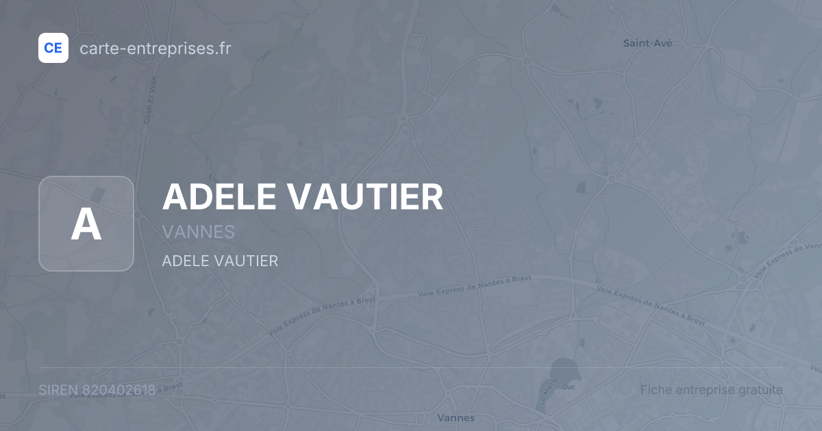 ADELE VAUTIER — 820402618 — fiche entreprise