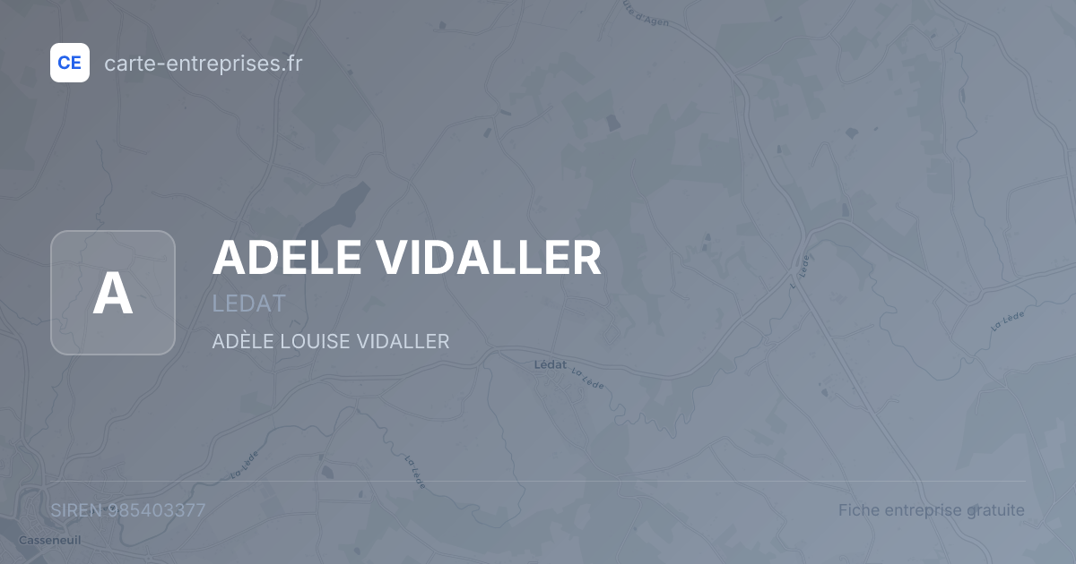 ADELE VIDALLER — 985403377 — fiche entreprise
