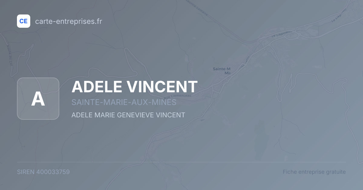 ADELE VINCENT — 400033759 — fiche entreprise