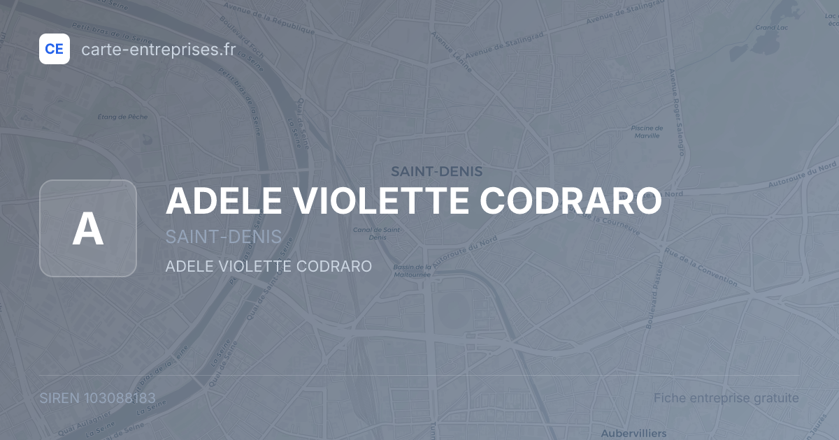 ADELE VIOLETTE CODRARO — 103088183 — fiche entreprise