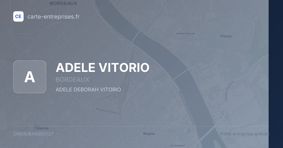 ADELE VITORIO — 848690137 — fiche entreprise