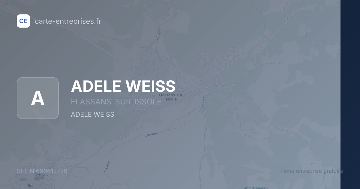 ADELE WEISS — 696612779 — fiche entreprise