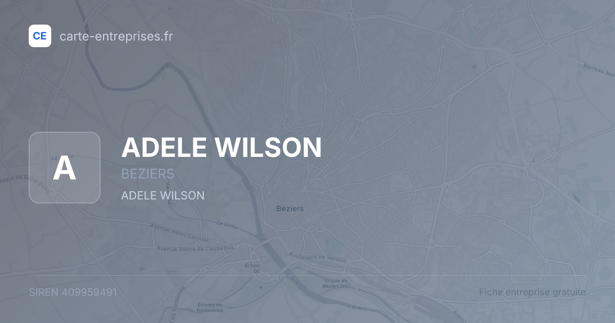 ADELE WILSON — 409959491 — fiche entreprise