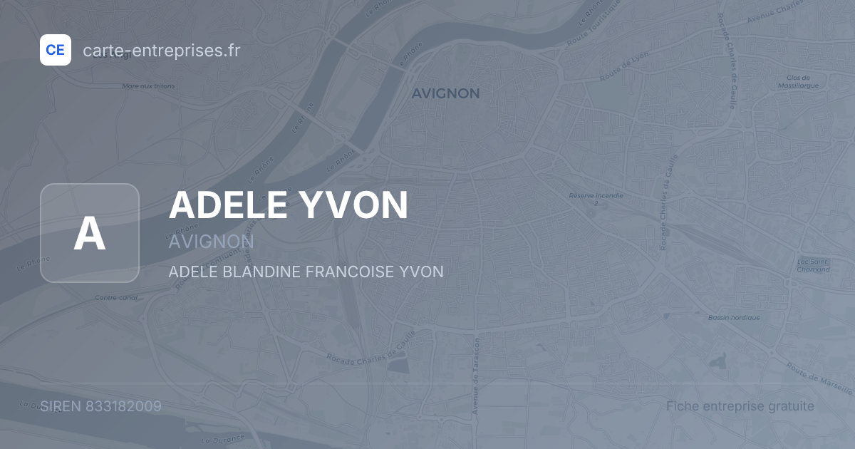 ADELE YVON — 833182009 — fiche entreprise
