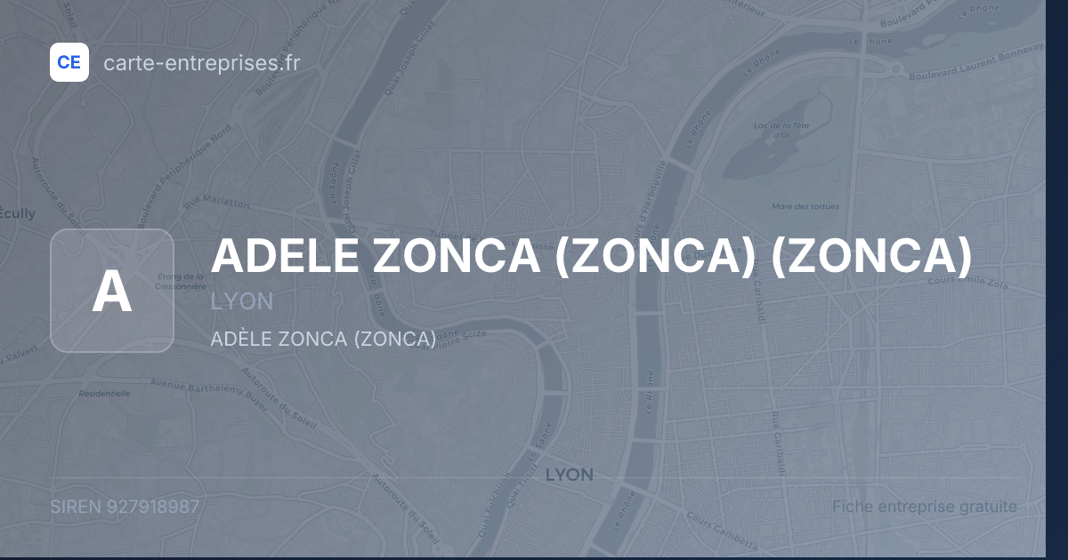 ADELE ZONCA (ZONCA) (ZONCA) — 927918987 — fiche entreprise