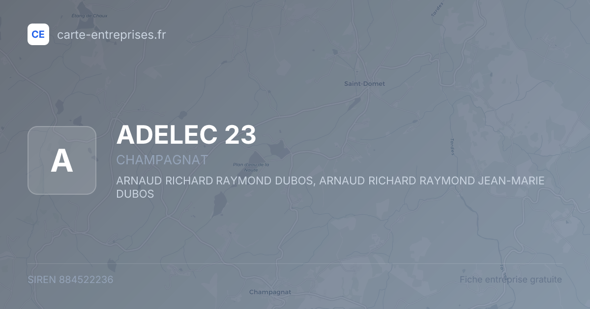 ADELEC 23 — 884522236 — fiche entreprise