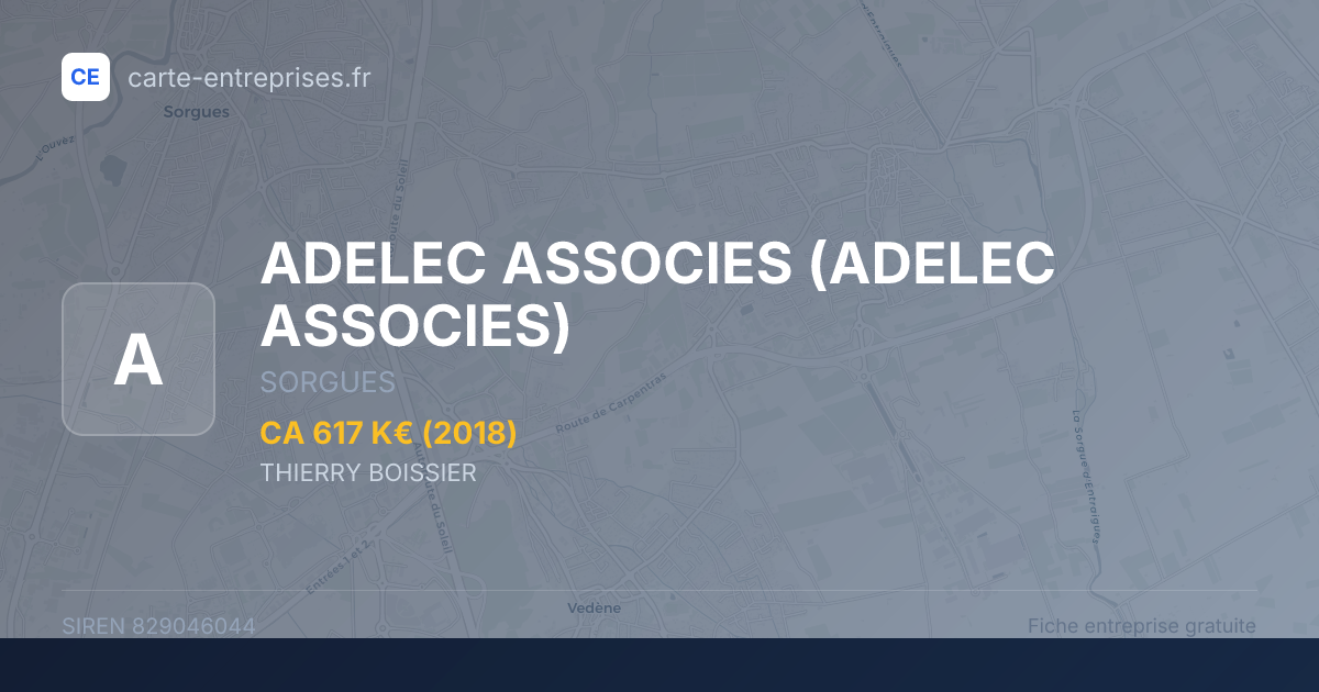 ADELEC ASSOCIES — 829046044 — fiche entreprise