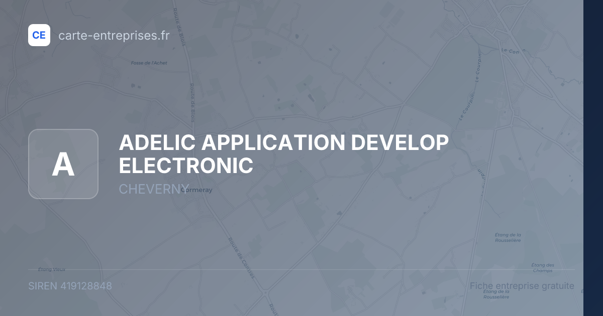 ADELIC APPLICATION DEVELOP ELECTRONIC — 419128848 — fiche entreprise