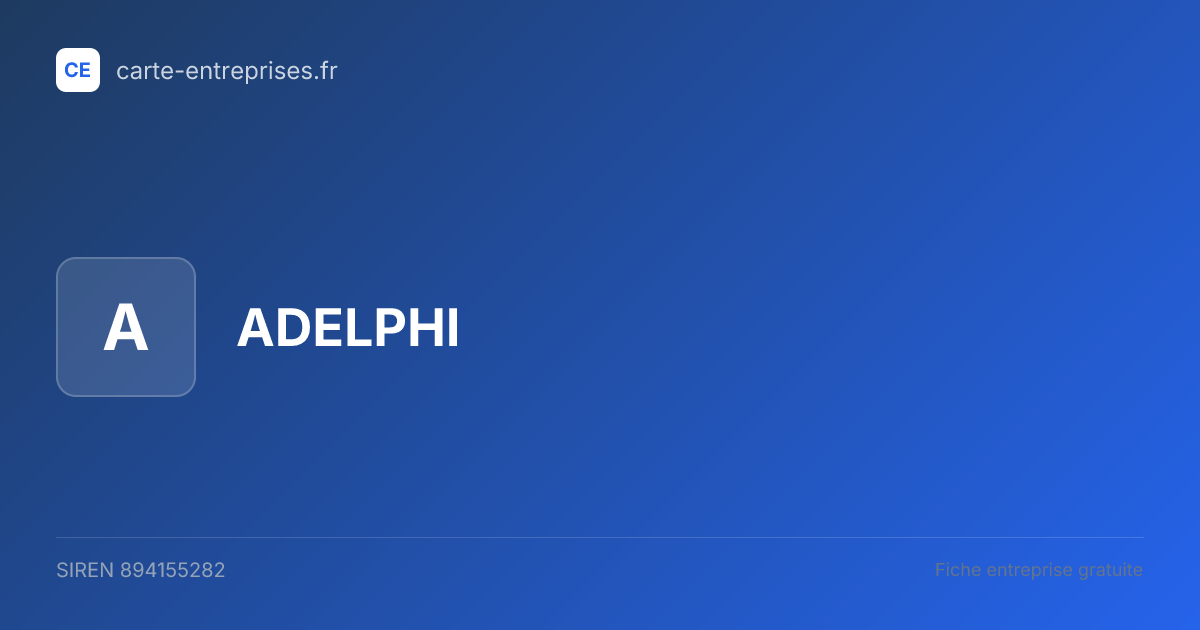 ADELPHI — 894155282 — fiche entreprise