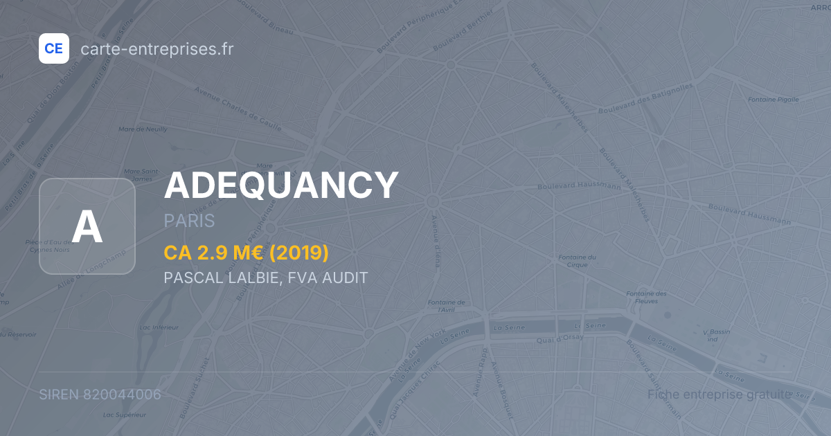 ADEQUANCY — 820044006 — fiche entreprise