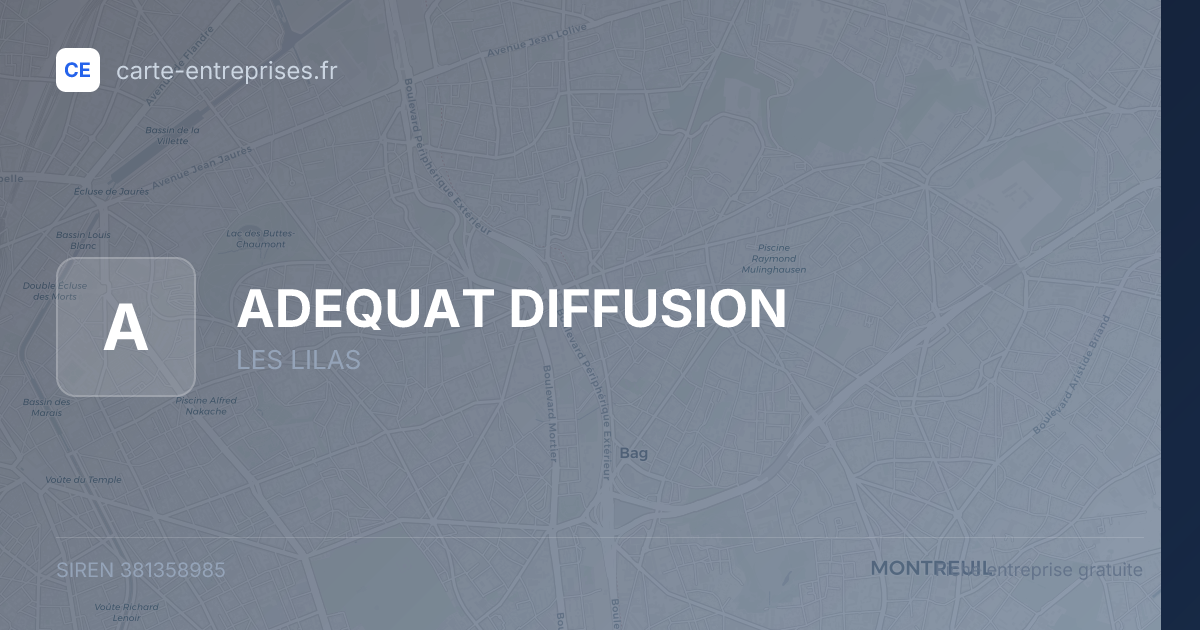 ADEQUAT DIFFUSION — 381358985 — fiche entreprise