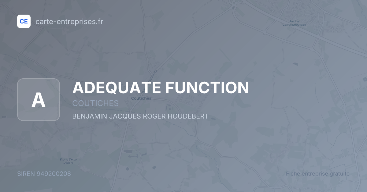 ADEQUATE FUNCTION — 949200208 — fiche entreprise