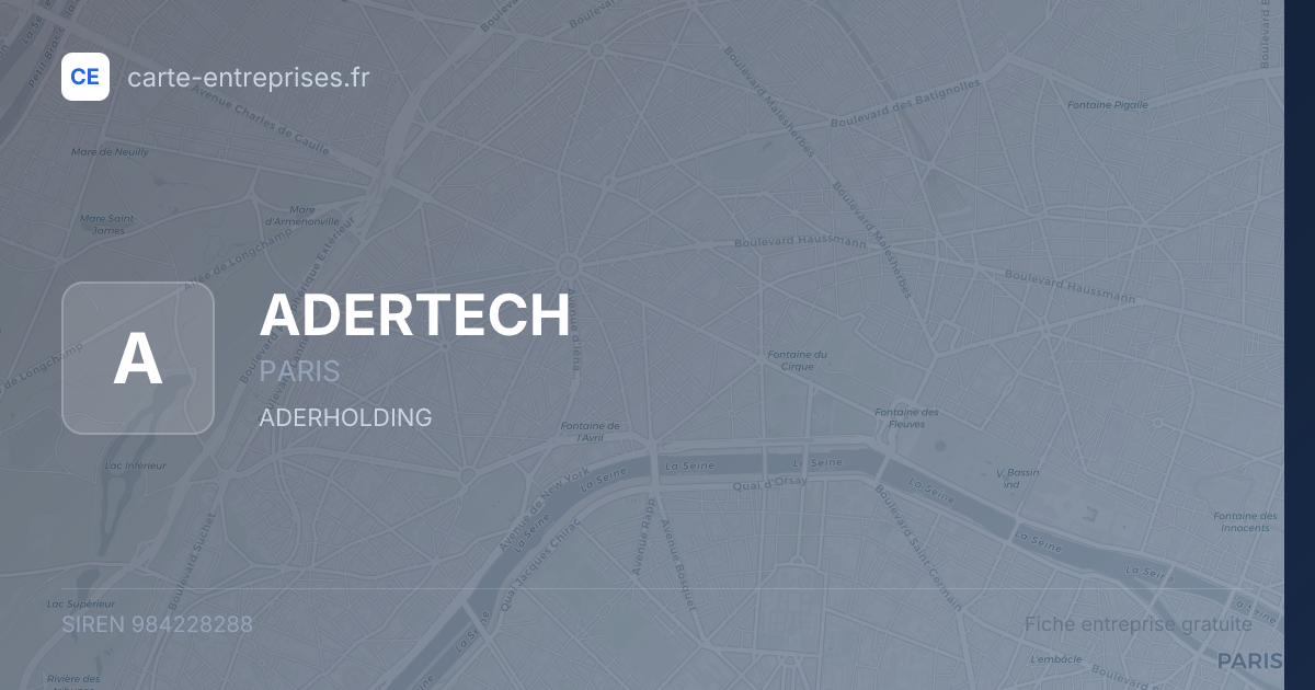 ADERTECH — 984228288 — fiche entreprise