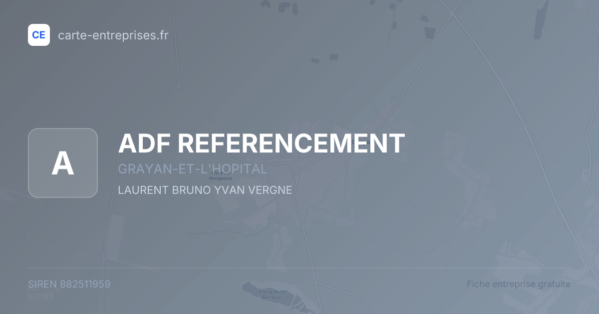ADF REFERENCEMENT — 882511959 — fiche entreprise