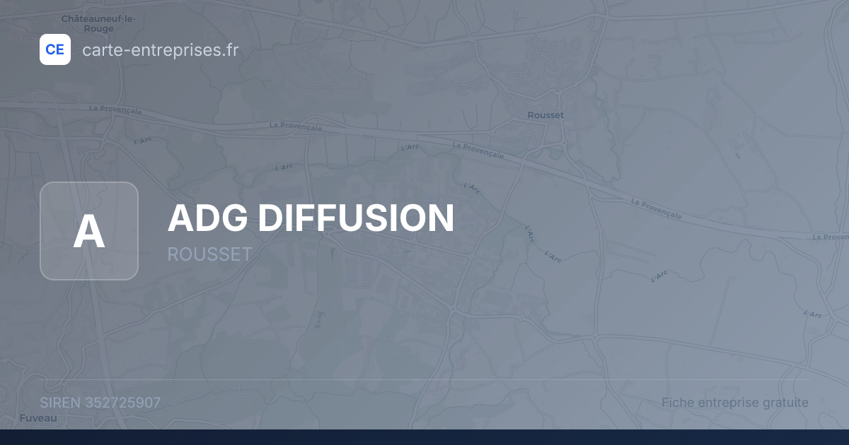 ADG DIFFUSION — 352725907 — fiche entreprise