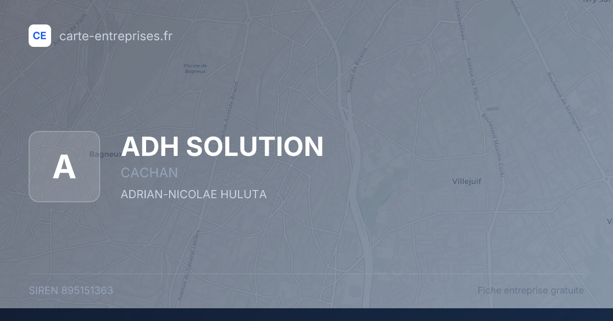ADH SOLUTION — 895151363 — fiche entreprise