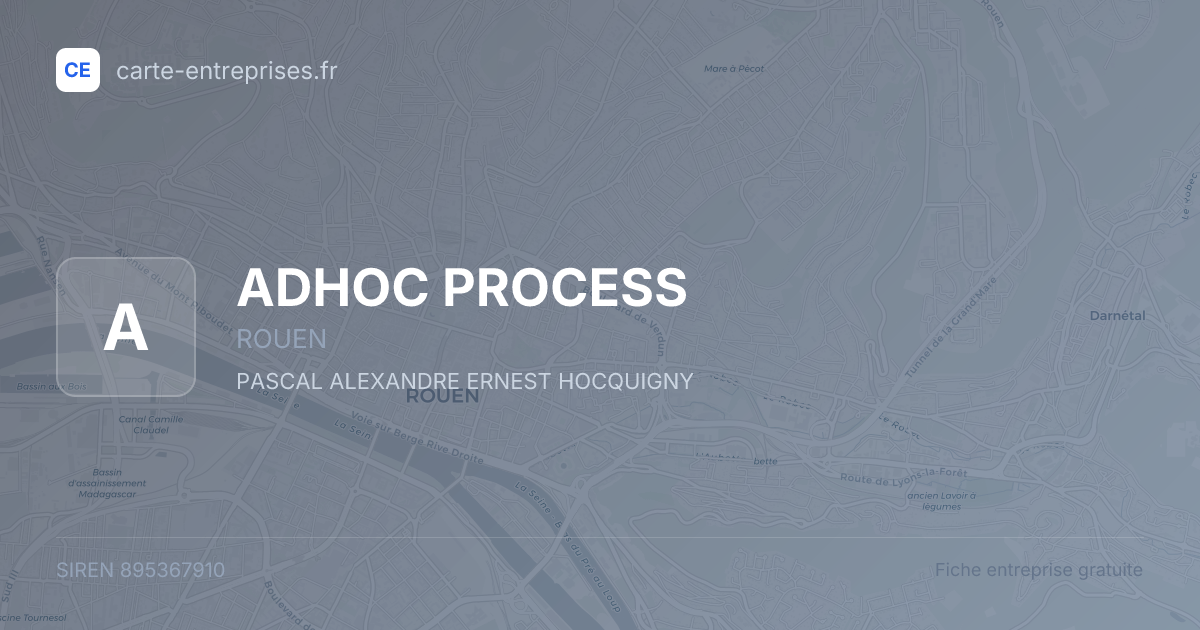 ADHOC PROCESS — 895367910 — fiche entreprise