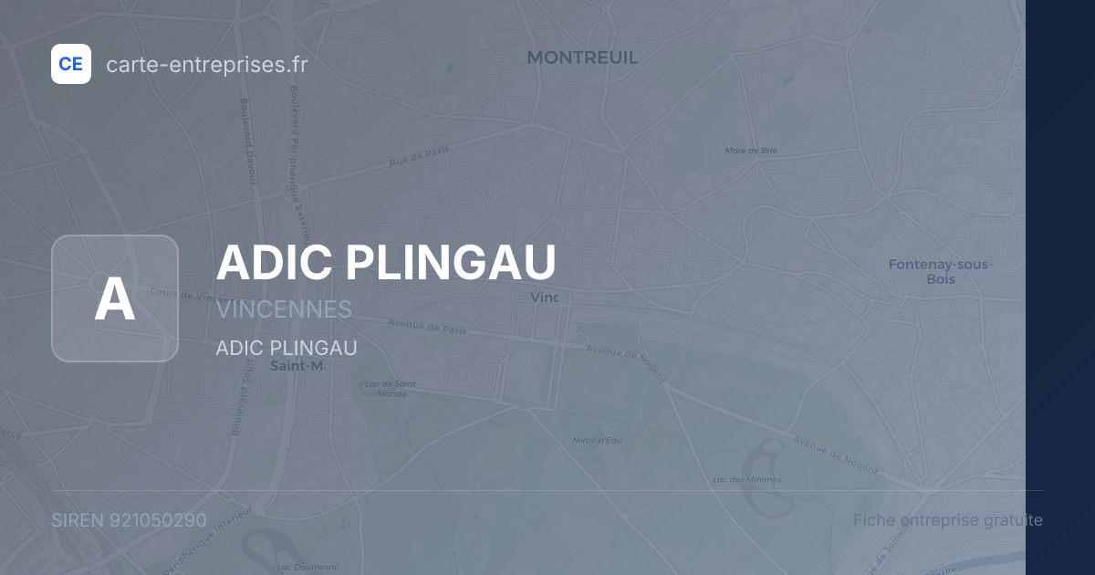 ADIC PLINGAU — 921050290 — fiche entreprise