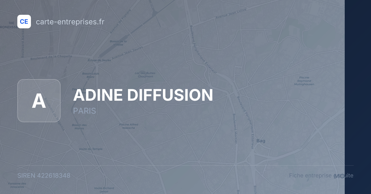 ADINE DIFFUSION — 422618348 — fiche entreprise