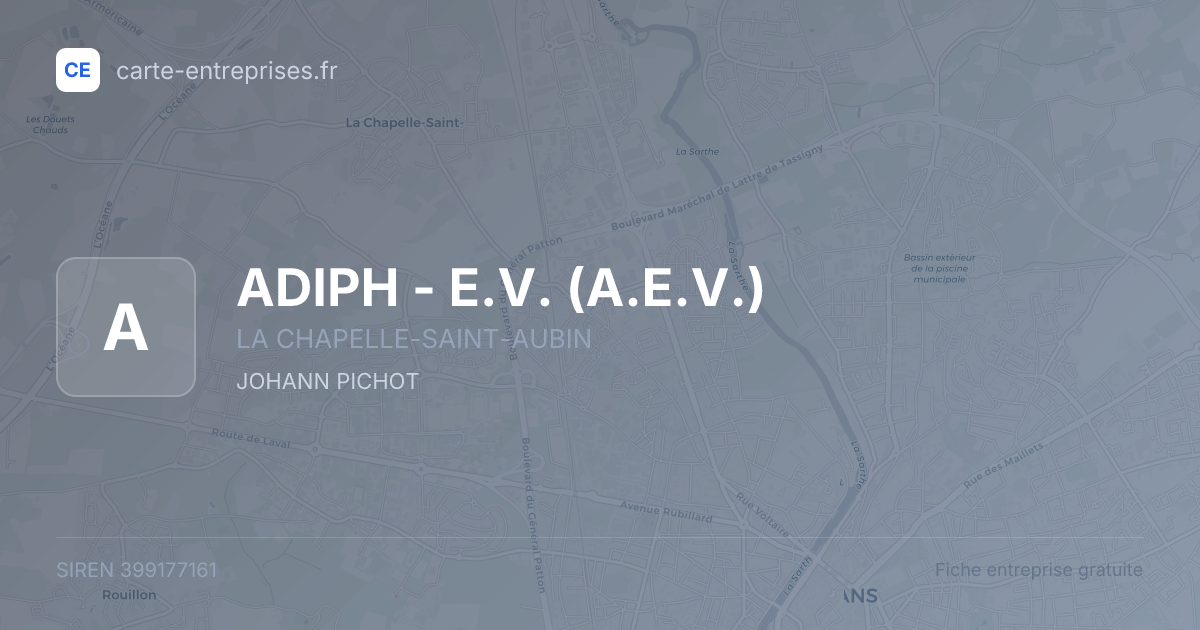 ADIPH - E.V. (A.E.V.) — 399177161 — fiche entreprise