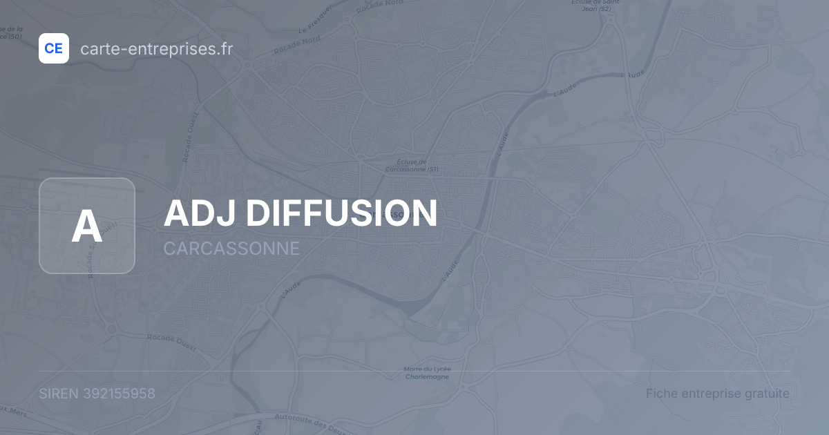ADJ DIFFUSION — 392155958 — fiche entreprise