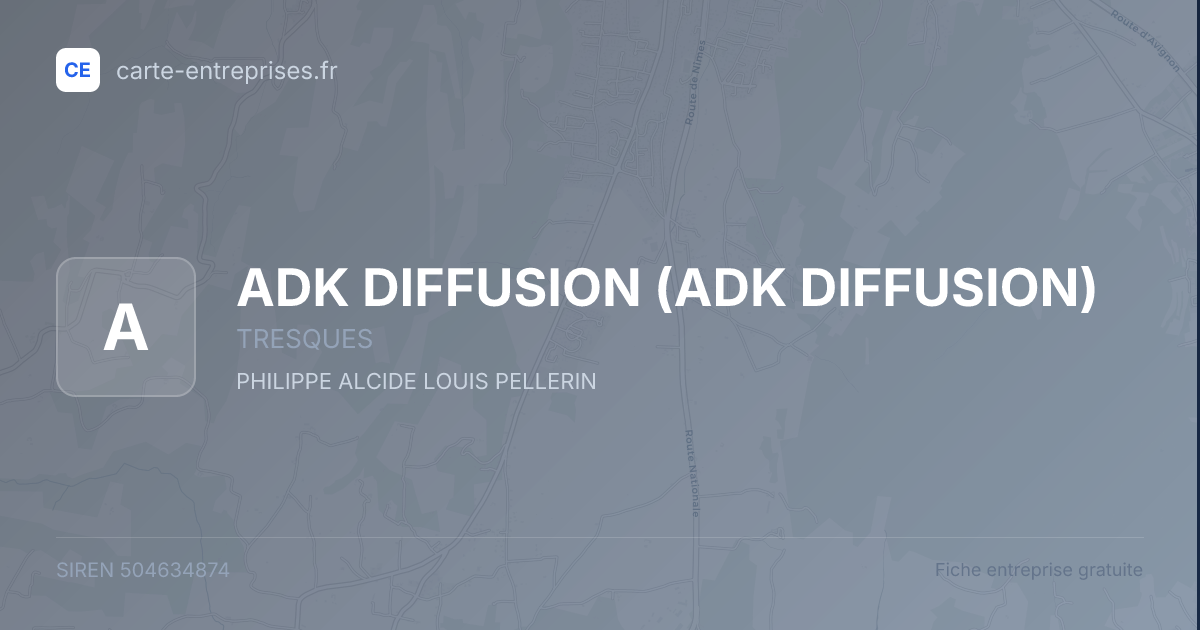 ADK DIFFUSION — 504634874 — fiche entreprise