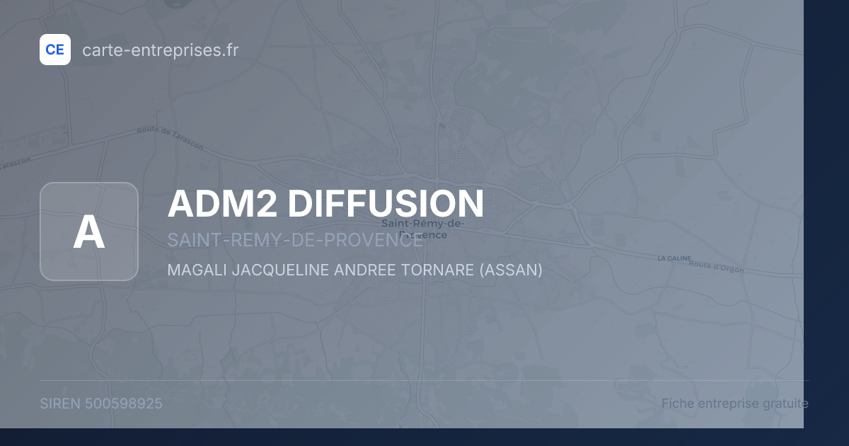ADM2 DIFFUSION — 500598925 — fiche entreprise