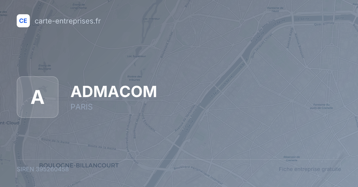 ADMACOM — 395260458 — fiche entreprise