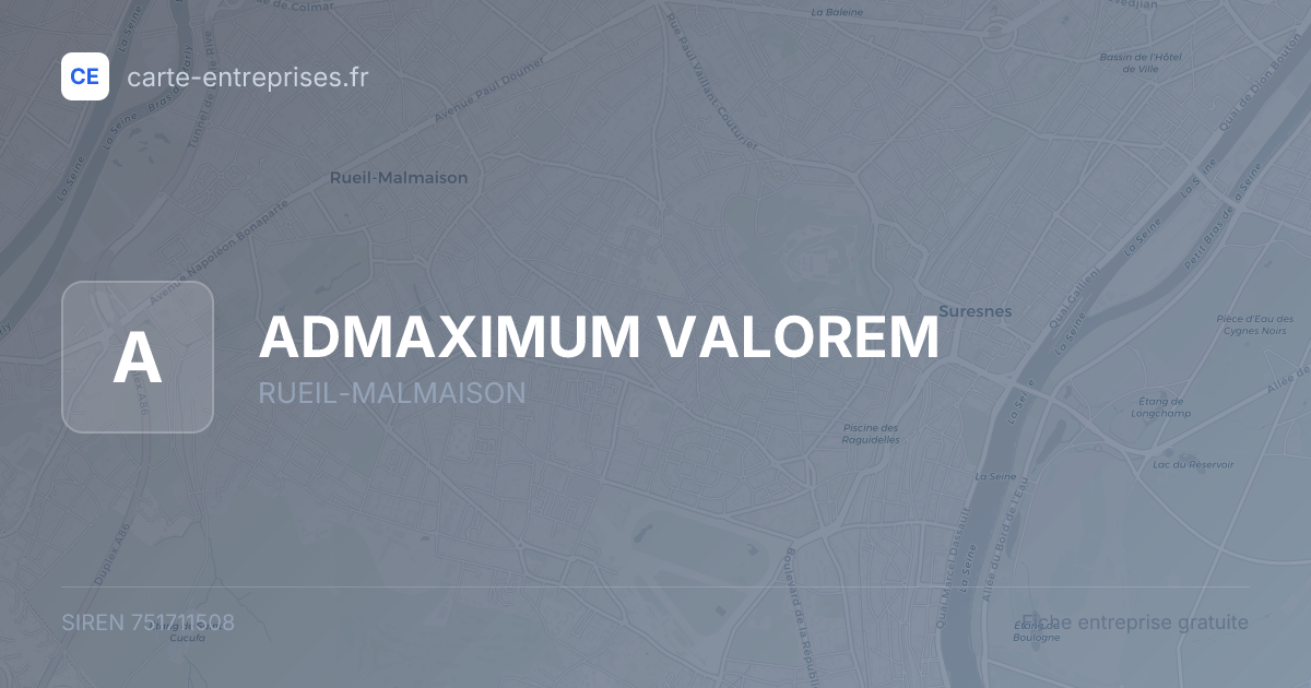 ADMAXIMUM VALOREM — 751711508 — fiche entreprise