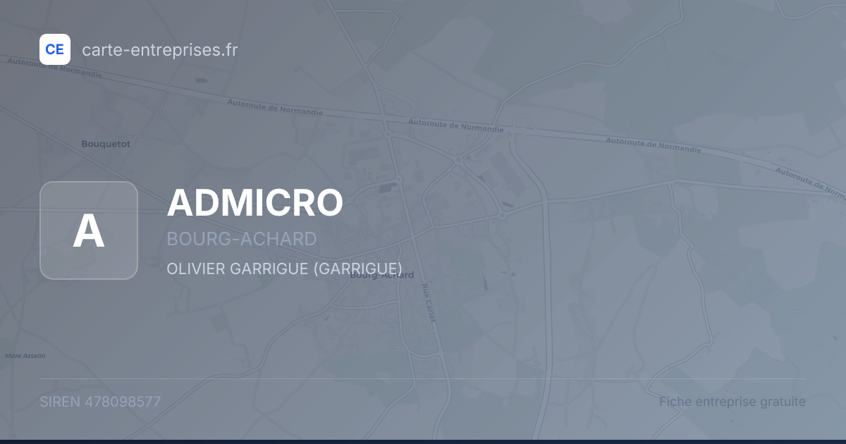 ADMICRO — 478098577 — fiche entreprise