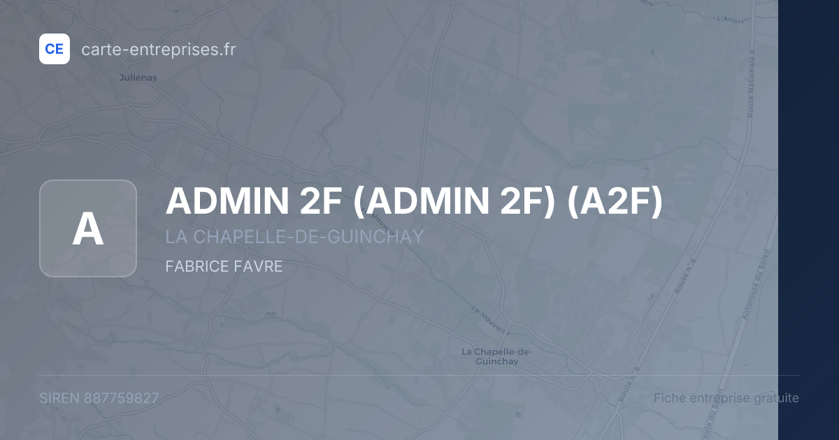 ADMIN 2F (ADMIN 2F) (A2F) — 887759827 — fiche entreprise