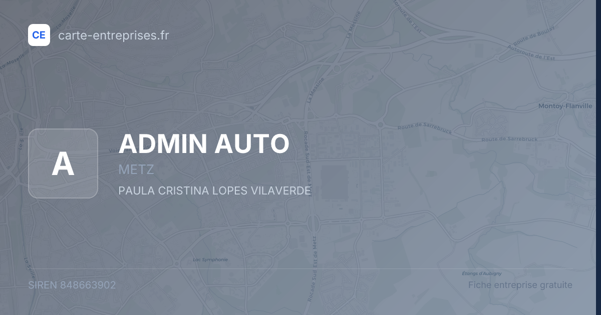 ADMIN AUTO — 848663902 — fiche entreprise