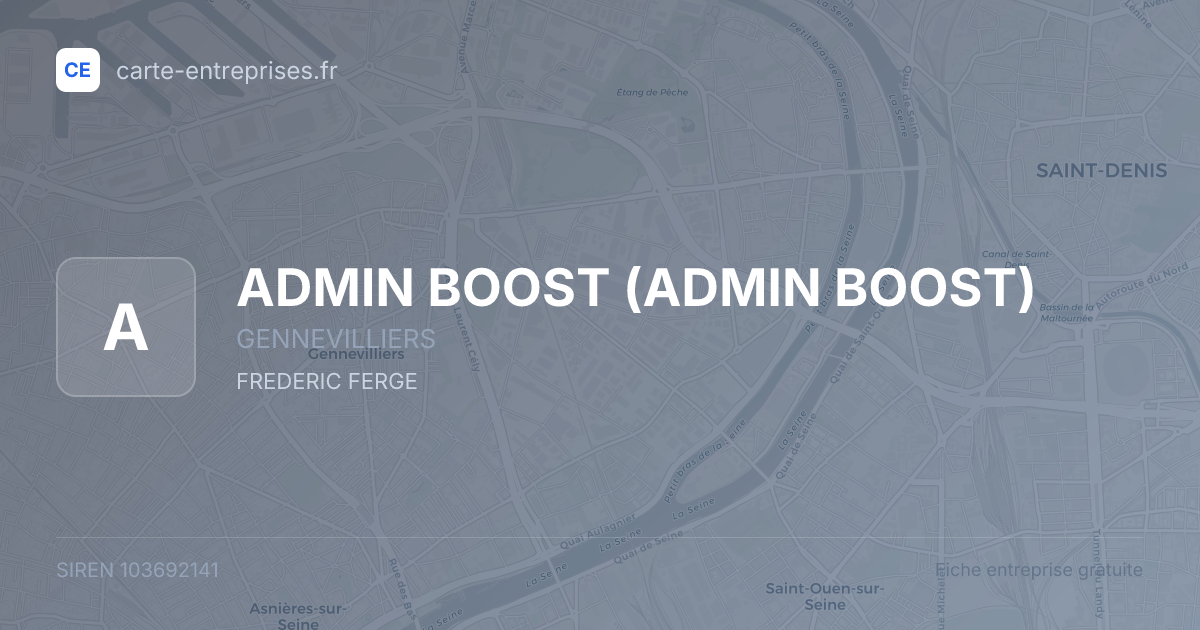 ADMIN BOOST — 103692141 — fiche entreprise